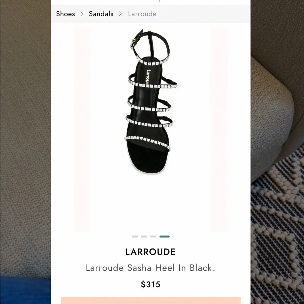 NWT Larroude Black Suede Sasha Heels